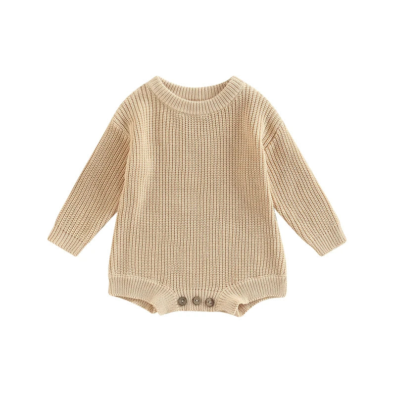 0-2Y Knitting Newborn Baby Girl Boy Spring Autumn Clothes Cute Long Sleeve Sweater Romper Jumpsuit Casual New born Outfits