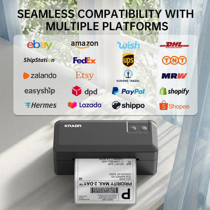 Thermal Shipping Label Printer, 4x6 Bluetooth Label Printer for Small Business and Home, Supports iPhone, Android, Windows, Mac, Chromebook