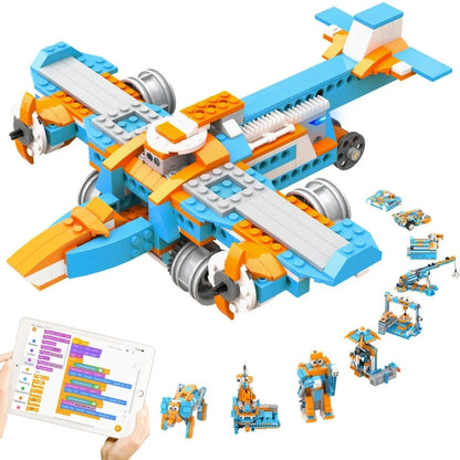 Apitor Robot S 10-in-1 Coding Robot Kit APP/Remote Control Programmable Building Blocks STEM Educational Toy Gift for Kids 8-12