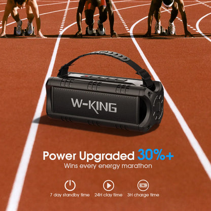 W-KING D8mini-1 Bluetooth Speaker, 30W Portable Wireless Loud Speakers, IPX6 Waterproof Outdoor Speaker, 24H Playtime, EQ, AUX, TF Card