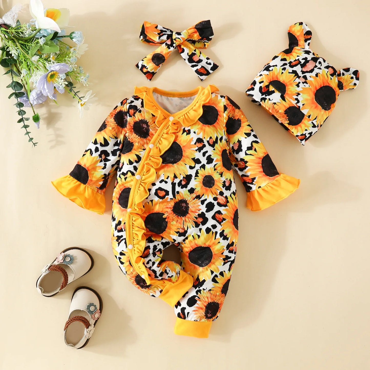 Newborn Baby Romper Love Printed Clothes Hooded Children Girl 0-1 Years Autumn Spring Infant Boy Jumpsuit Outfits 3 6 Months