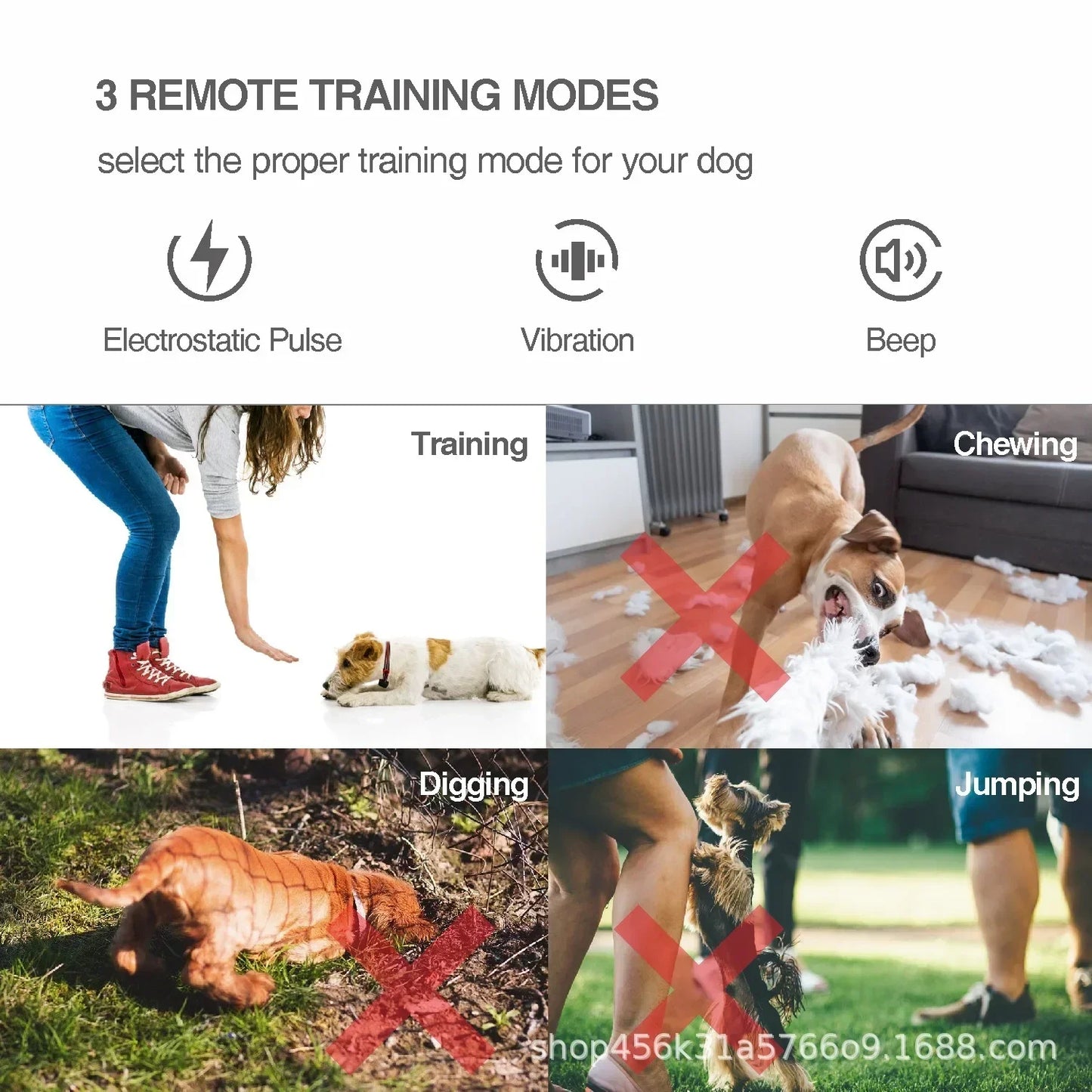 Automatic Bark Stopper Collar, Remote Control Electric Dog Training Device, Pet Training Waterproof Pet Dog Collar for All Dog