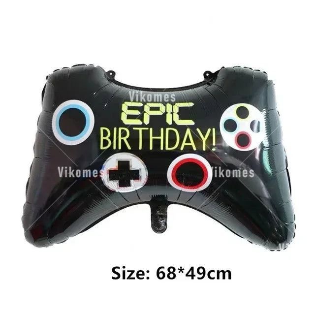 Fortnite Balloons Happy Birthday Banner Shooting Game Party Decoration Alpaca Llama Disposable Tableware Background Cake Topper