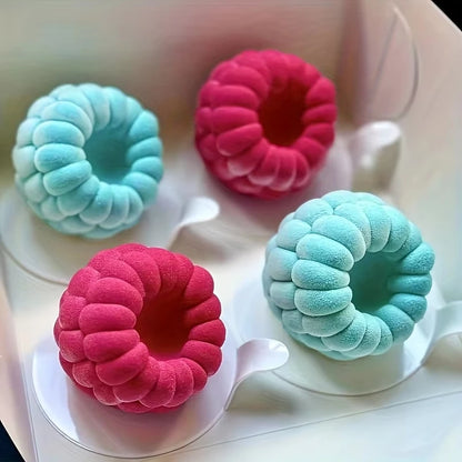 6-Cavity Raspberry Silicone Dessert Mold, Food Grade Chocolate Mousse Cake Baking Mold, Flexible Mold for Candy, Jelly&Ice Cube