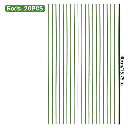 Plant Support Stakes with Orchid Clips Ties Bendable Single Stem Support Rods Holder Sticks for Potted Plants Flowers Vegetables