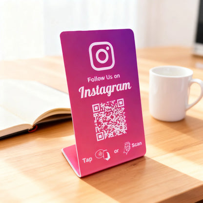 NFC 215 Programmable for Instagram Facebook NFC Station Table 13.56Mhz QR Code Can Be Independently Set to Link Standing Card