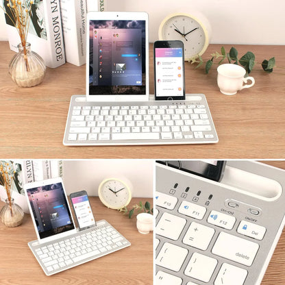 Wireless Bluetooth Keyboard Portable Ultra Thin  Desktop Laptop Keyboard Dual Channel