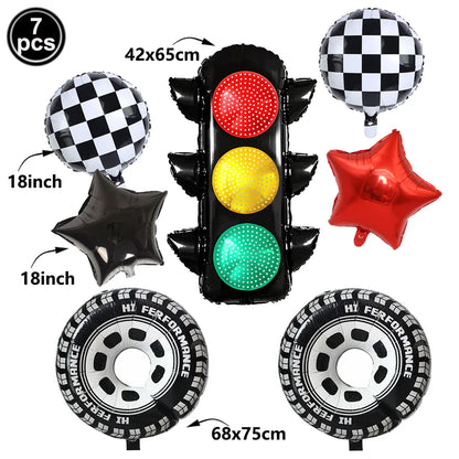 40'' Number Race Car Balloon Racetrack Balloon Truck Bike Wheels Tire Racing Car Theme Party Supplies Boys' Birthday Party Favor