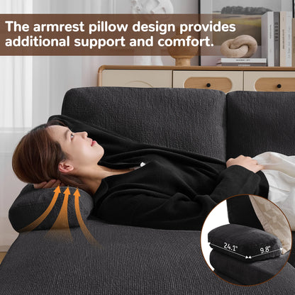 Korser U-Shaped Sectional Sofa 4 Seater Lounge Sleeper with Removable Cushions Upholstered Couches for Living Room