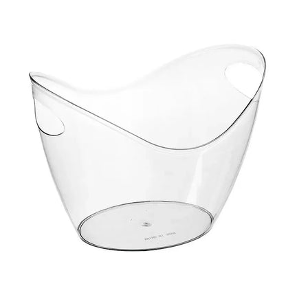 4L Clear Ice Bucket Beverage Tub Handle Cooling Large Ice Bucket for Wine Champagne Bar Supplies for Family Wine Beer Chiller