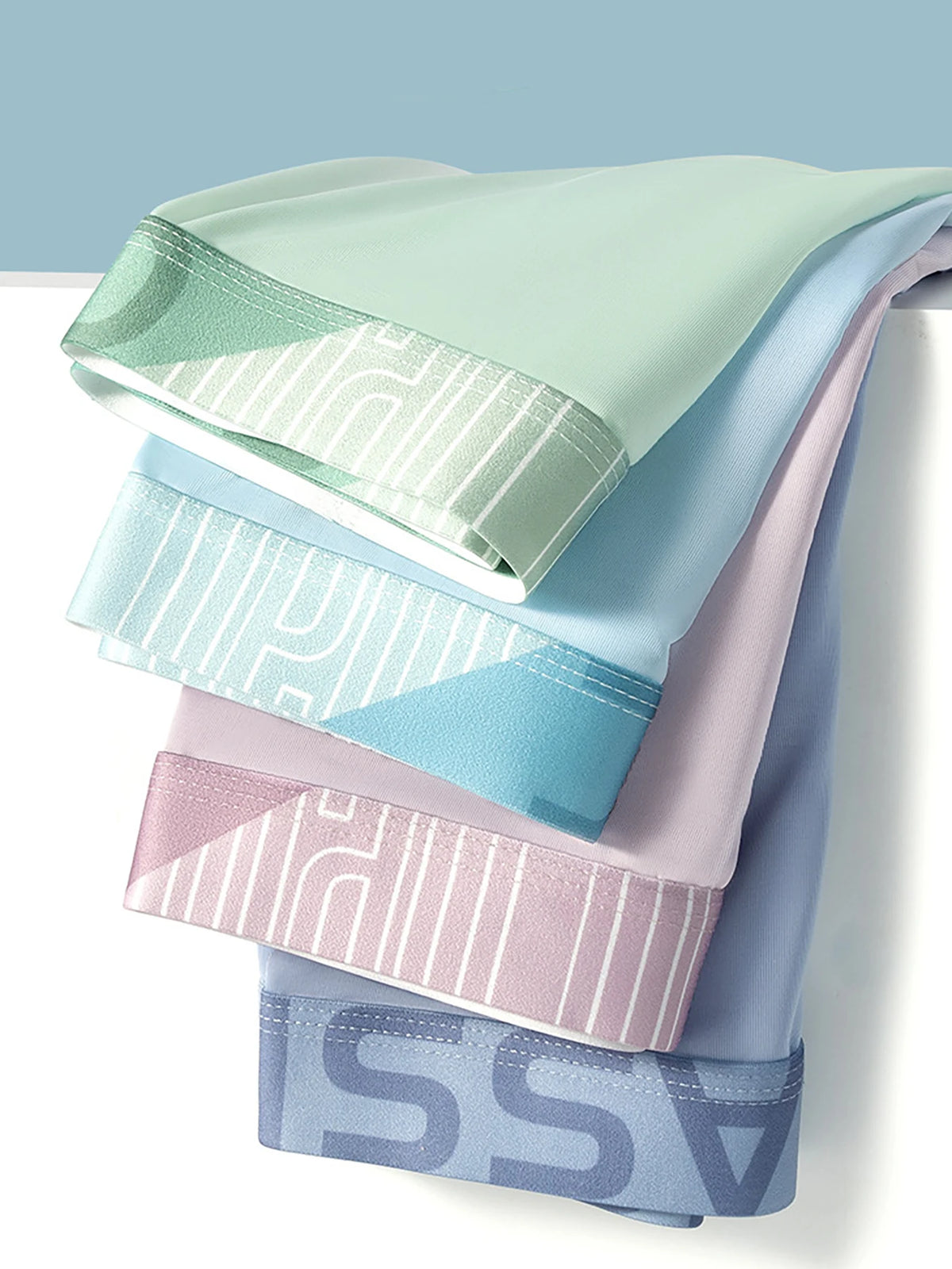 4 Pieces of Men's Underwear Fashion Trend Ice Silk Material Multi-Size 4 Color Combination Men's Boxer Briefs