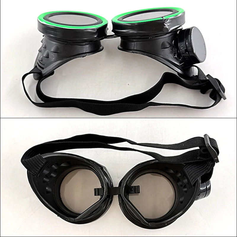 New arrive Round Shape LED Luminous Glasses with Dark Lens Rezz Style Neon Glow Goggles Glow in The Dark Night Club Party Props