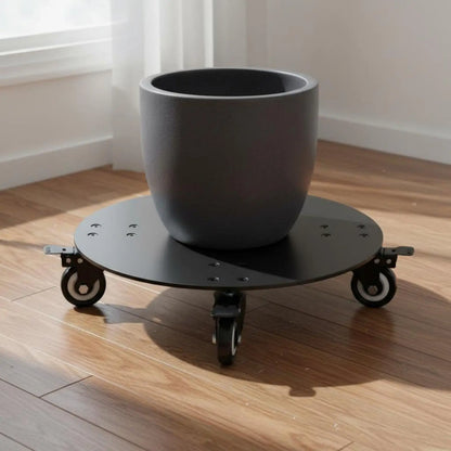 Versatile Heavy Duty Plant Holder Metal Rolling Planter Stand with Lockable Wheels for Home Garden