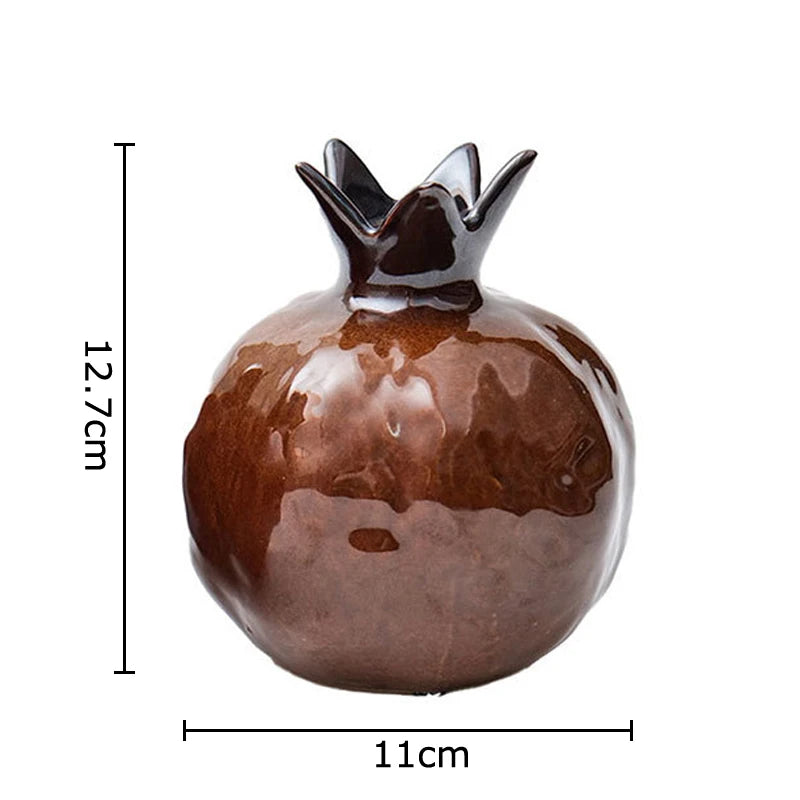 Bright Porcelain Pomegranate Vase Plant Pots Table Decoration Ornaments Flower Arrangement Ceramic Vases Room Aesthetic Decor