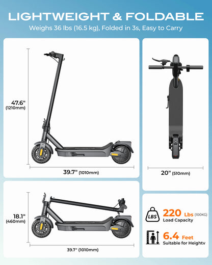 Foldable Adult Electric Scooter 8.5 Inch 500W 36V Long Range E Scooters Portable Commuter E Scooter For Adult Daily Travel