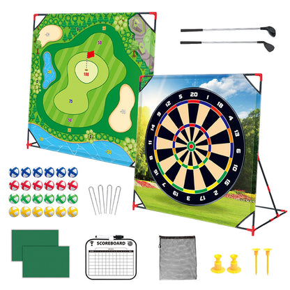 Golf Chipping Game Mat For Kids Golf Putting Mat Set Mini Vertical Golf Hitting Mat Golf Dartboard Practice Training Aid Trainer
