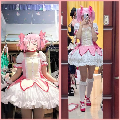 SBluuCosplay Kaname Madoka Cosplay Costume Magica Kaname Dress Kaname Madoka Outfits Halloween Costume Outfit Upgraded Style