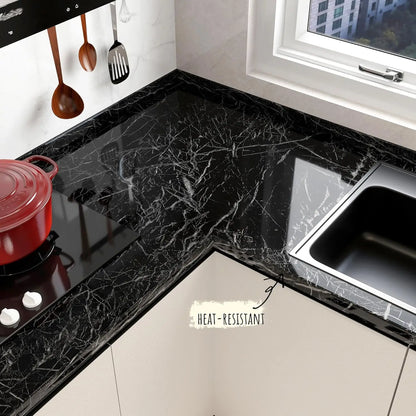 80cm Marble Vinyl Self Adhesive Wallpaper Waterproof Contact Paper PVC Wall Stickers for Kitchen Livingroom Home Decorative Film