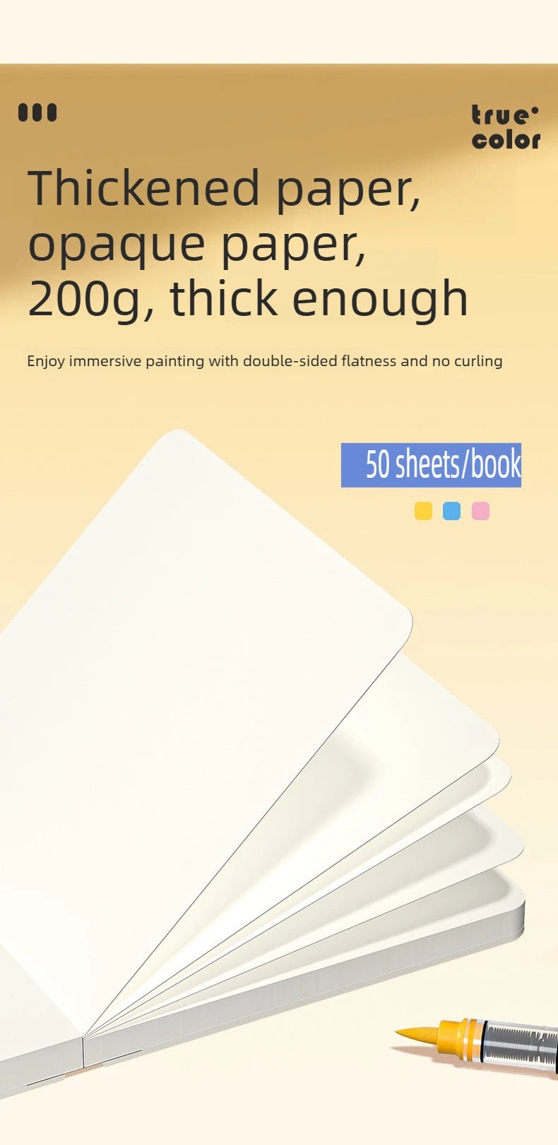 200g/㎡ Acrylic Marker Drawing Notebooks Paper For Watercolor Paper No Bleed Art Paper Cotton Fiber School Supplies Stationery