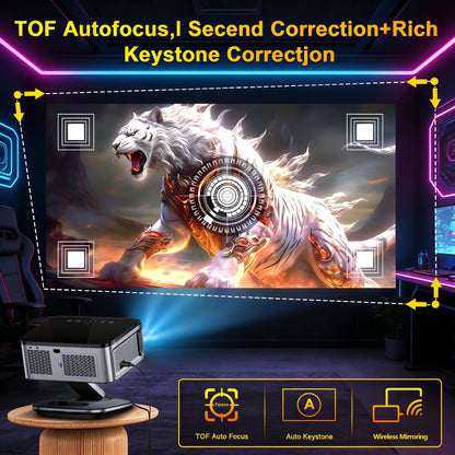 XIWBSY 3200ANSI T07Plus Google Voice Projector Android 14.0 Netflix Projector BT5.4 Wifi6 Home Theater Google TV Projector