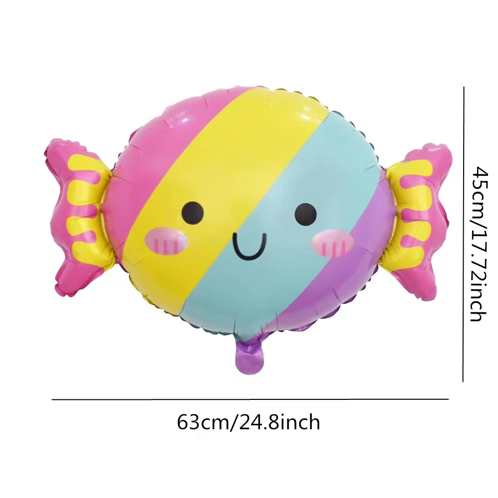23pcs Summer Cute Ice Cream Candy Ice Cream Aluminum Film Balloon Children's Birthday Party Decoration