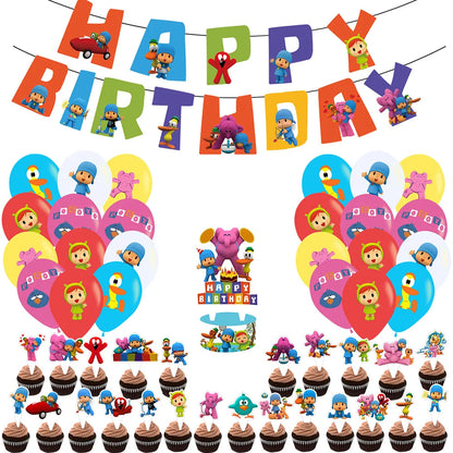 Pocoyoed Foil Air Balloons Eily Pato Latex Ballons Elephant PP Party Happy Birthday Banner Baby Shower Decoration Kids Boys Toys