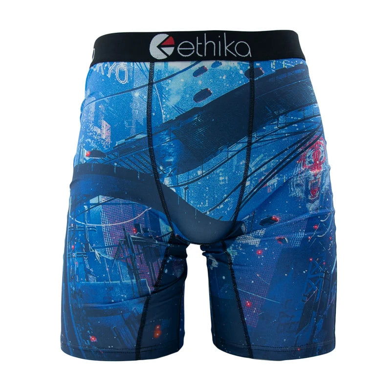ETHIKA Men Underwear Boxers 1Pcs Breathable Mesh Crotch Man Swimming Underpants Plus Size L-3XL Mens Panties Men's Boxers Briefs