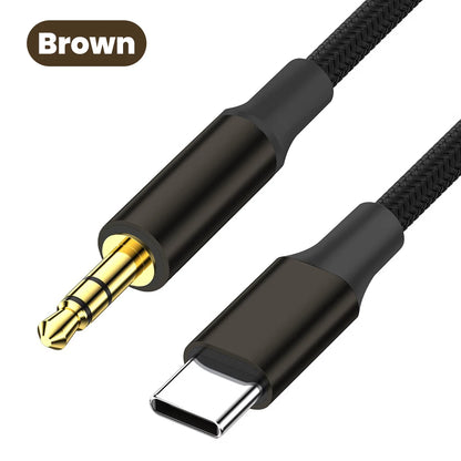Type C To 3.5mm Aux Audio Cable Headset Speaker Headphone Jack Adapter Car Aux for Samsung S25 Note 20 S26 Ultra Tab S7