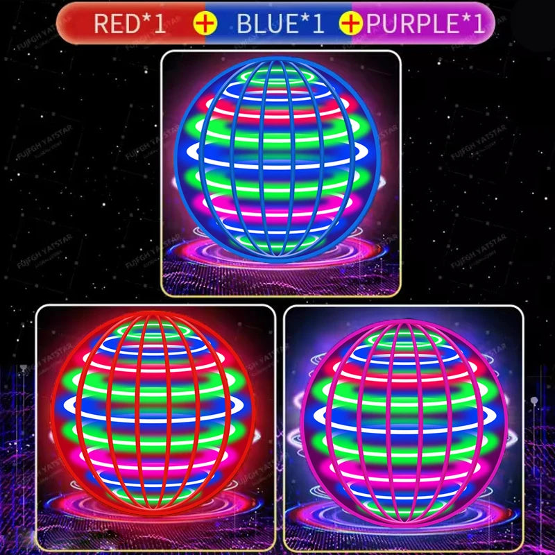 LED Light Up Flying Orb Boomerang Toys Magic Hover Ball Drone Fly Nova Spinner – Fidget Stress Relief Toy Gifts for Kids Family