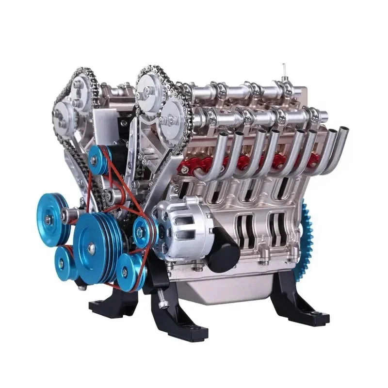 TECHING Full Metal Engine Model Kit V8 DIY Assembly Toy for Adults Kids Desk Decoration 8-Cylinder Mini Car Engine Functional