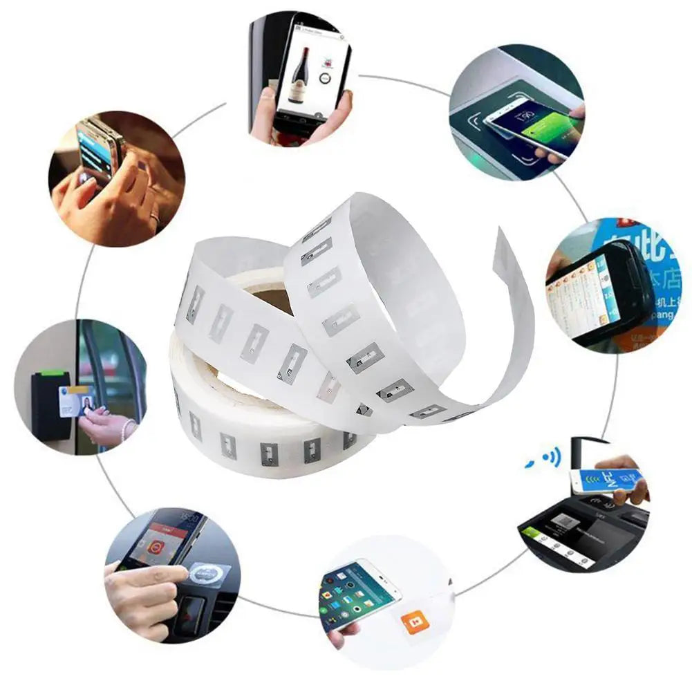 10pcs NFC Chip Ntag213 Sticker Wet Inlay 13.56MHz RFID NTAG 213 Label Tag Adhesive Label for All NFC Enabled Phone Available
