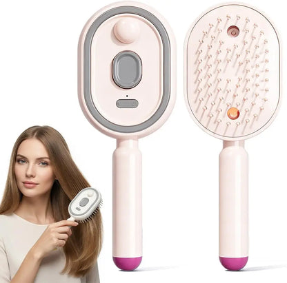 Electric Steam Brush, Rechargeable Detangling Steam Hair Straightener, Rechargeable Water Spray Hair Brush for Long Short Hairs