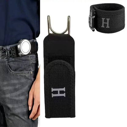 Adjustable Elastic Waistband Buckle with Magic Tape & Metal Hooks