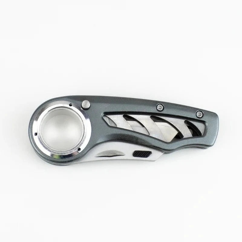 Folding Utility Knife – Heavy-Duty Box Cutter with Aluminum Body, Quick-Change Blades Anti-Slip Finger Loop Grip