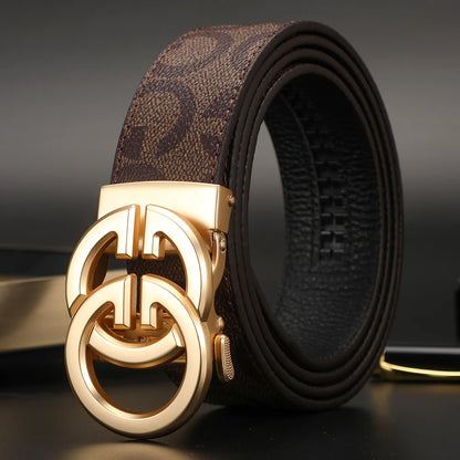 2024 New business Male Famous Style Metal Automatic Buckle Luxury Brand Women Belt Genuine Leather Belts for Men Strap jeans