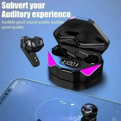 TWS Gaming Earbuds Wireless Bluetooth Earphones With Mic Bass Audio Sound Positioning 9D Stereo Music HiFi Headset For Gamer