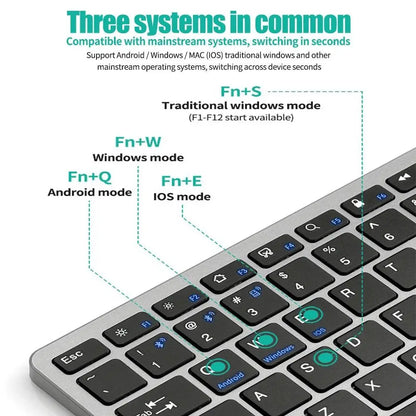 2.4G Wireless Keyboard Mouse Set 2 Modes Bluetooth 5.0 Keyboard Mouse Combo Ultra-thin Bluetooth Keyboard PC Accessories