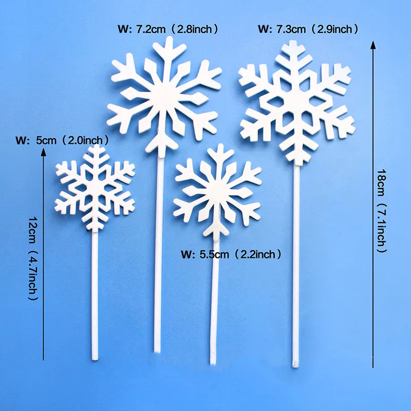 Happy Birthday Cake Topper Penguin Hat Snowflake Anniversary Cupcake Toppers Baking DIY Party Flag Baby Shower Cake Decor