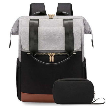 Cream Color Women Travel Laptop Backpack Large Capacity Multi-Piece Luggage Bag Simple Versatile Shoulder School Bag Travel Bags