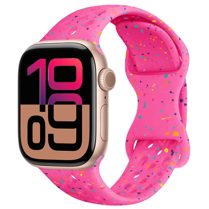 Silicone Strap For Apple Watch 11 10 9 8 7 46mm 45mm 42mm 41mm Ultra 3/2 49mm Breathable Bracelet Wristband iWatch 6 5 4 SE 44mm