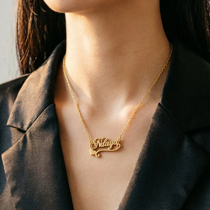 Multi-style Heart Name Design Personalized Pendant Necklace Woman Stainless Steel Silver Gold Name Customized Necklace Jewelry