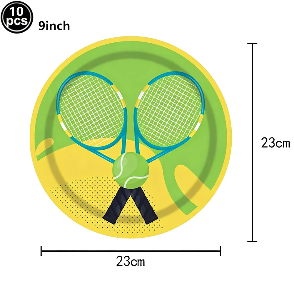 Tennis Cake Topper Happy Birthday Sign Cake Decorations Boy Man Tennis Racket Ball Player Sport Theme Birthday Party Supplies