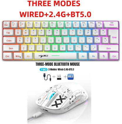 Wireless Keyboards and Mouse Kwhite Gaming Eyboard USB 60% Computer Branco Bluetooth Combo Ergonomic PC Backlit iPad Key Board