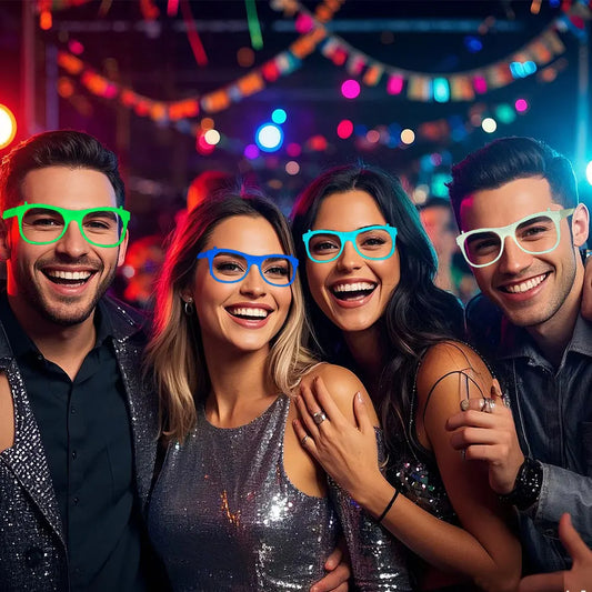 1-10Pcs Luminous Color-changing Glasses Fluorescent Party Decoration Glowing Photo Prop Neon Theme Cold Light Glasses Frame