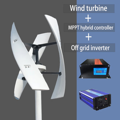 Vertical Axis Wind Turbine 3000W 48V 24V 12V Wind Generator VAWT Home Small Windmill Free Energy With MPPT Charging Controller