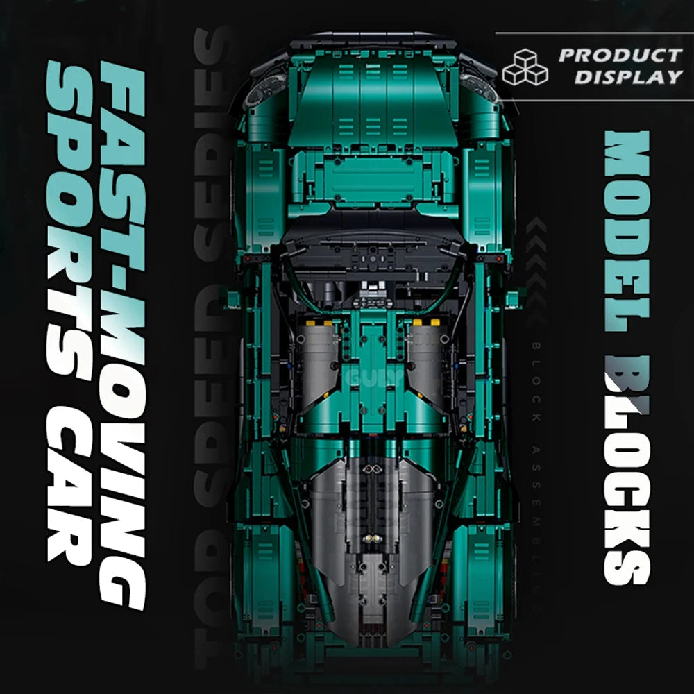 1:8 Scale Model Supercar Vehicle Building Blocks Technical Bricks Car High-tech Set Desk Decoration Assembly Kids Toy for Gift