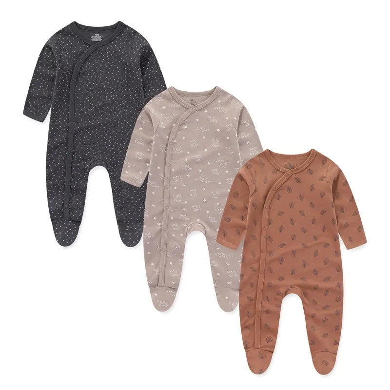 3PCS Newborn Cotton Baby Girl Clothes Cartoon Baby Boy Clothes Sets Autumn Long Sleeve Jumpsuits Spring Zipper Bebes