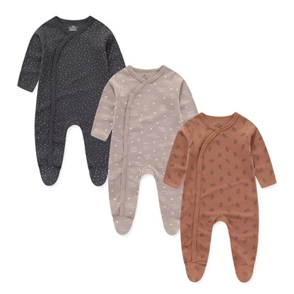 3PCS Newborn Cotton Baby Girl Clothes Cartoon Baby Boy Clothes Sets Autumn Long Sleeve Jumpsuits Spring Zipper Bebes