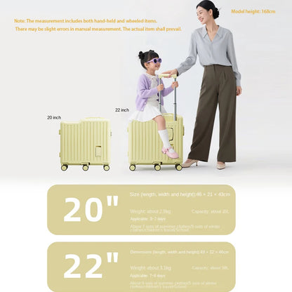 Children's luggage Six Wheels Reinforcement Can Sitting and Riding Parent Child 20-inch Boarding box Boy and Girl Trolley case