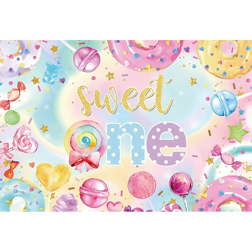 Candy Bar Baby Shower Birthday Backdrop Ice Cream Car Donuts Lollipop Party Photo Background Cake Table Decor Photography Props